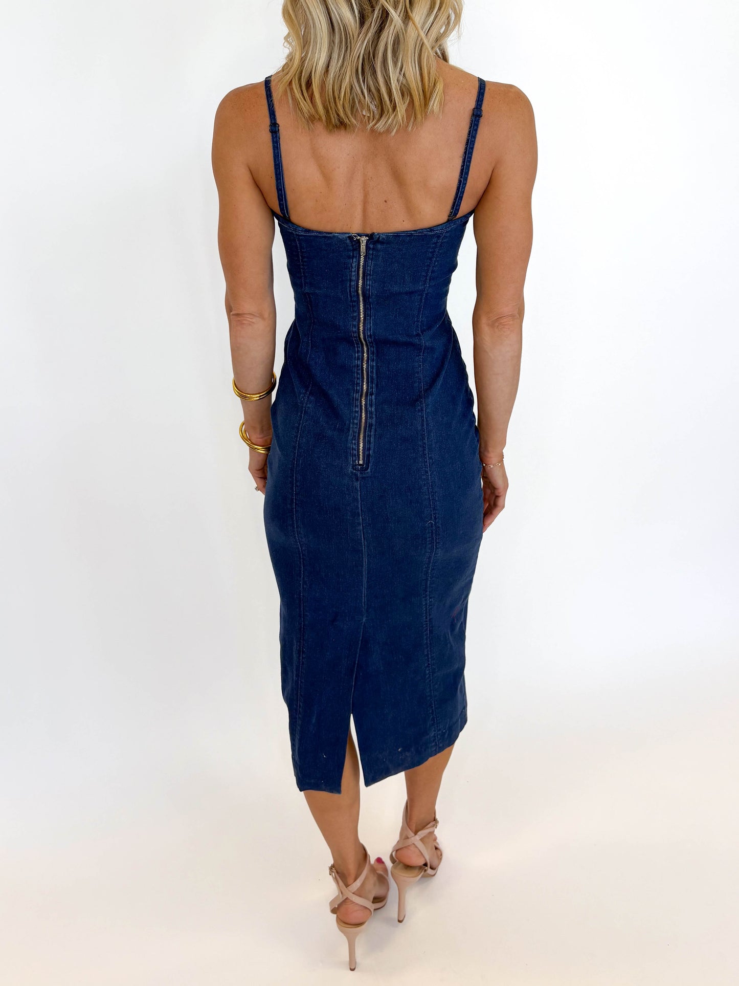 Autumn Avenue Denim Midi Dress