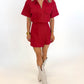 Kickoff Cargo Romper - CRIMSON