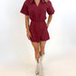 Kickoff Cargo Romper - WINE