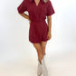 Kickoff Cargo Romper - WINE