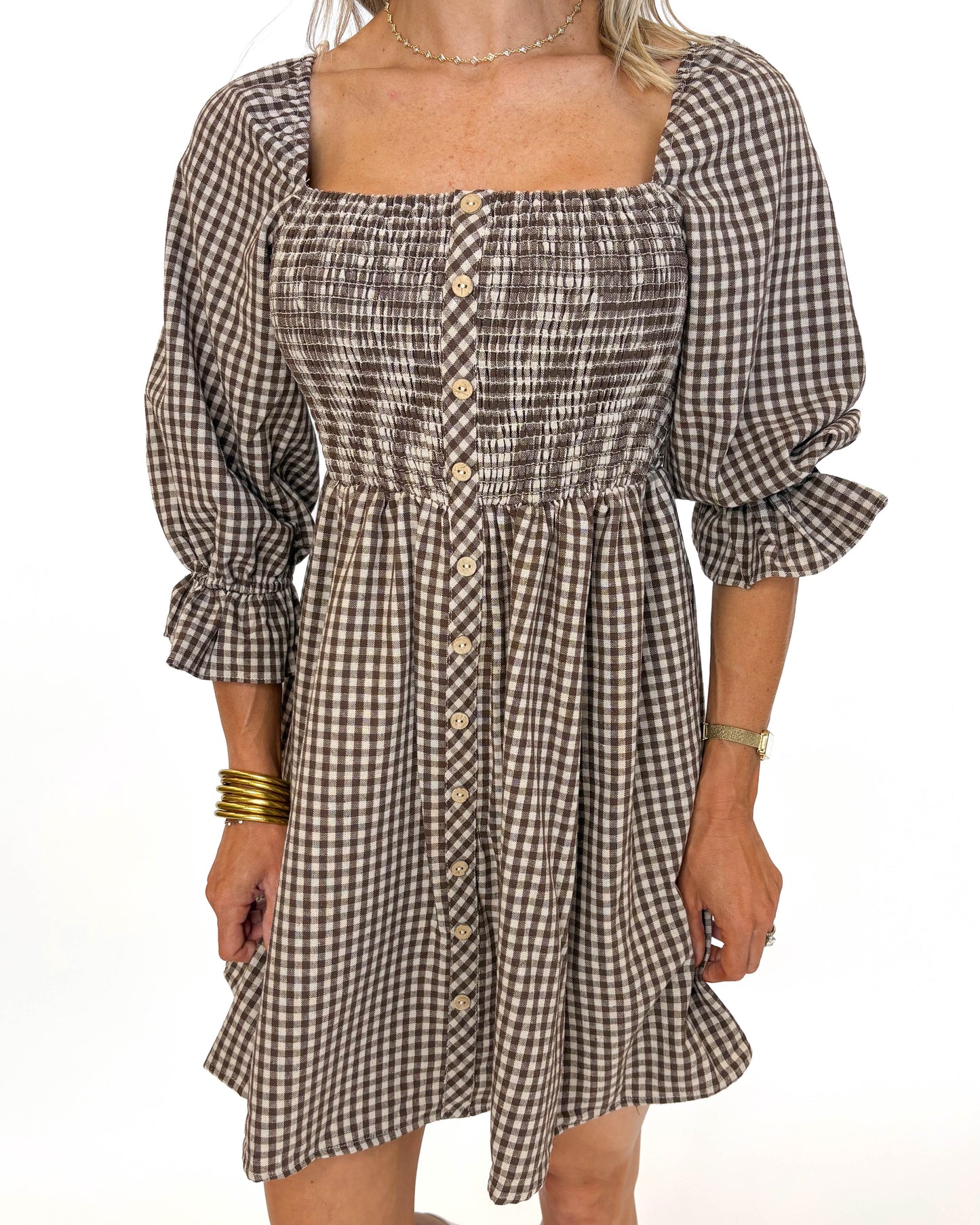 Harvest Charm Gingham Dress
