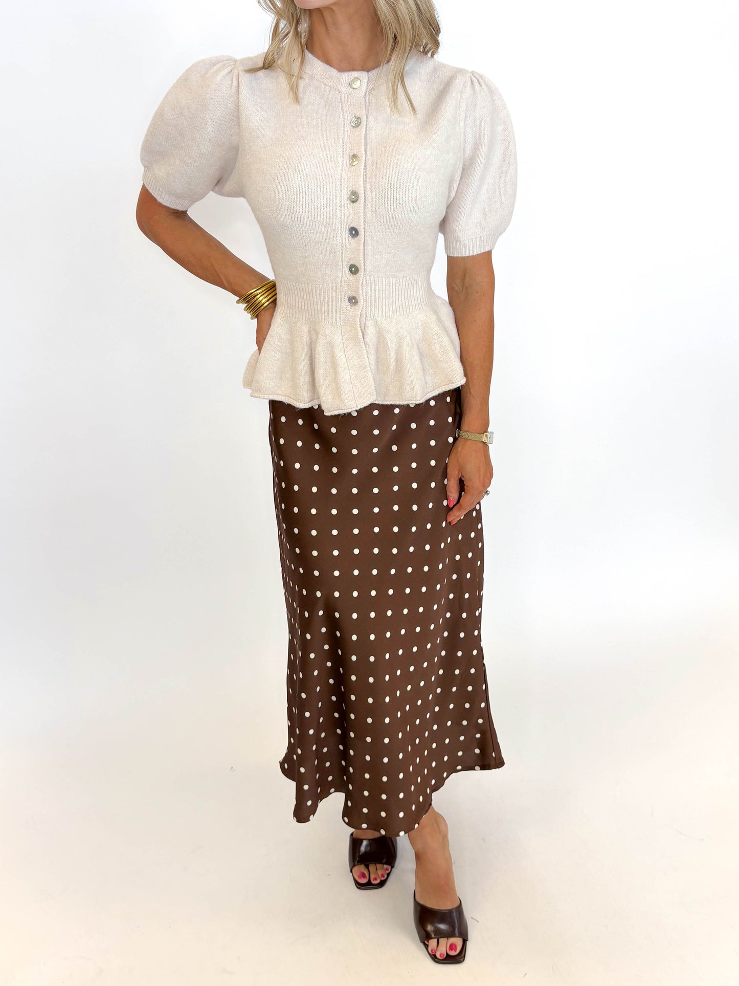 Mocha Moments Polka Dot Skirt