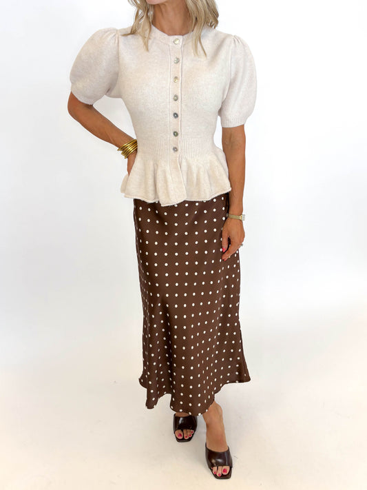 Mocha Moments Polka Dot Skirt