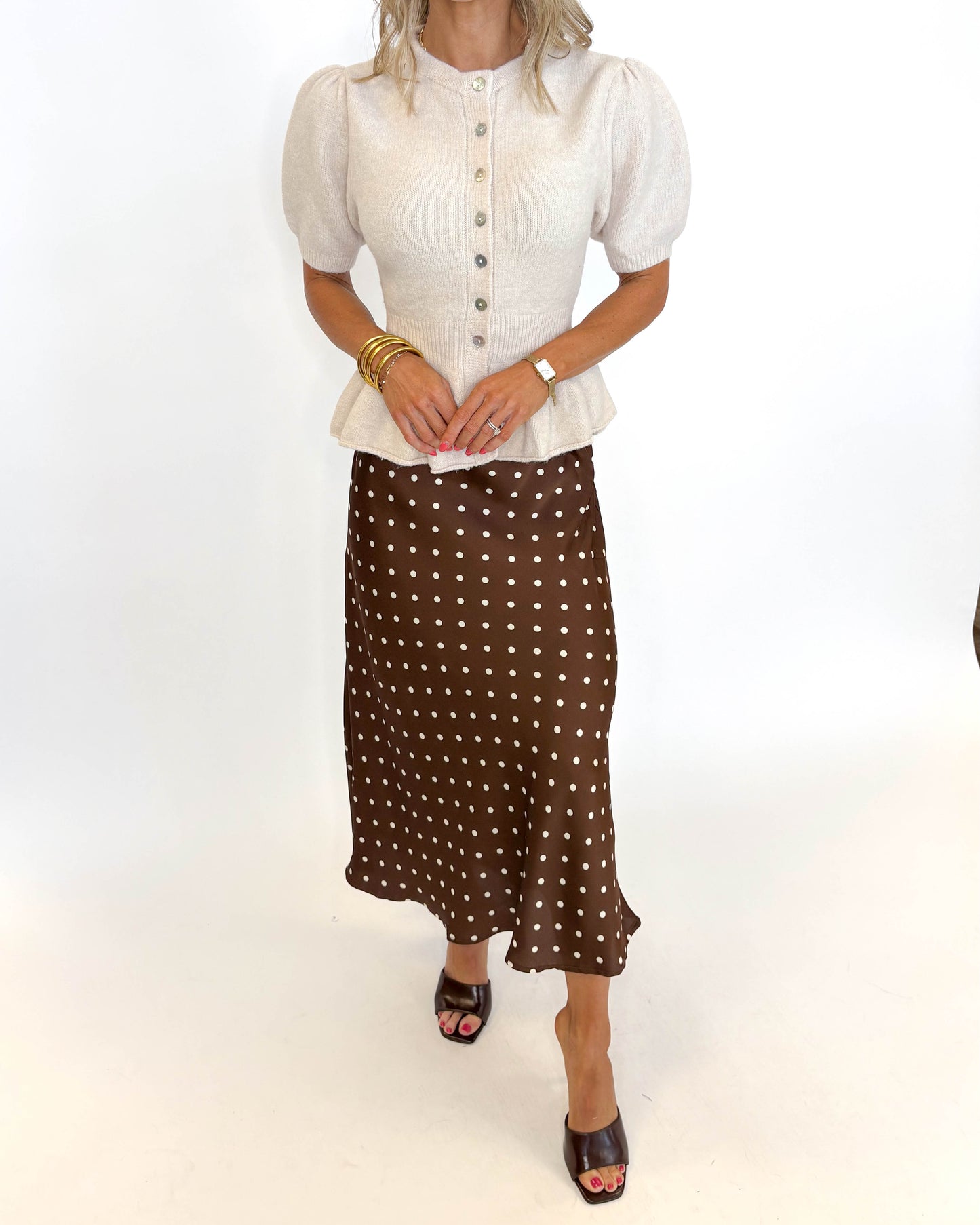 Mocha Moments Polka Dot Skirt
