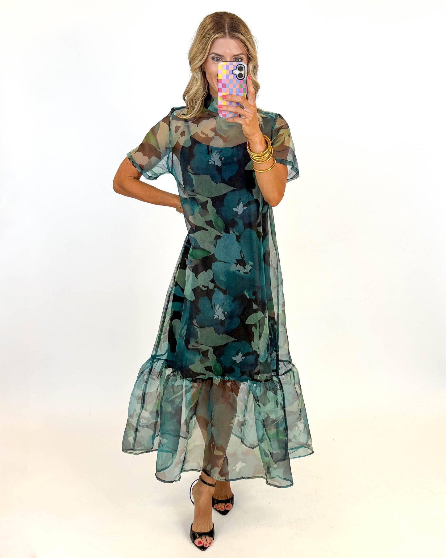 Emerald Elegance Midi Dress