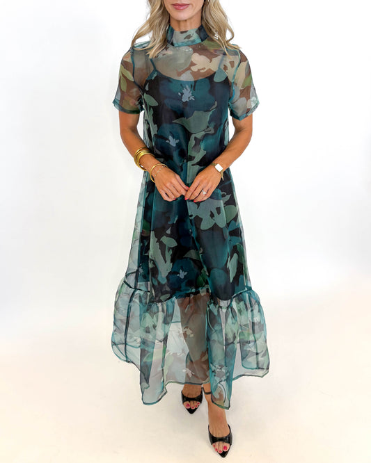 Emerald Elegance Midi Dress