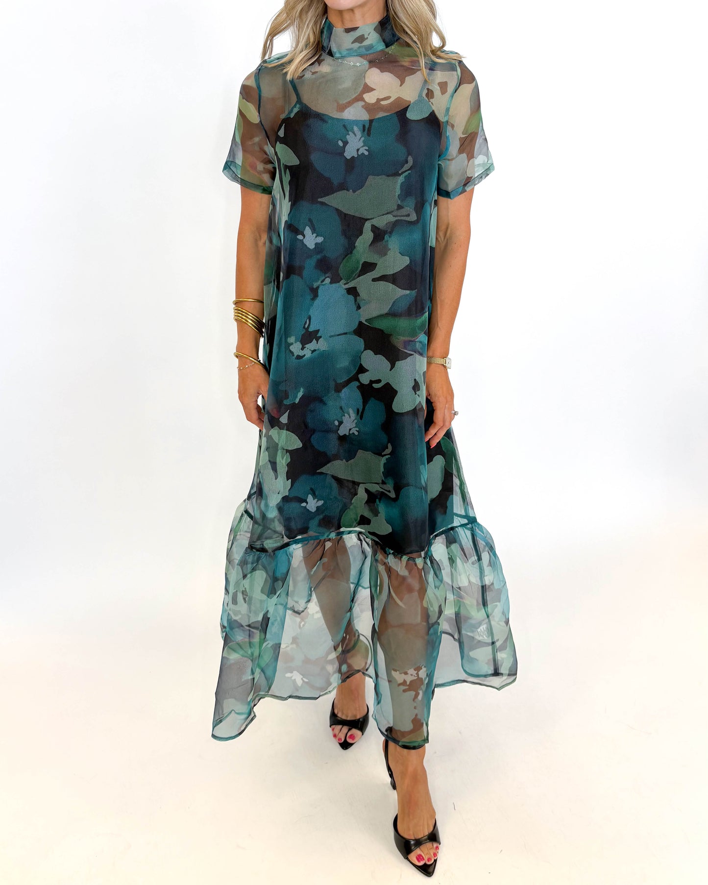 Emerald Elegance Midi Dress