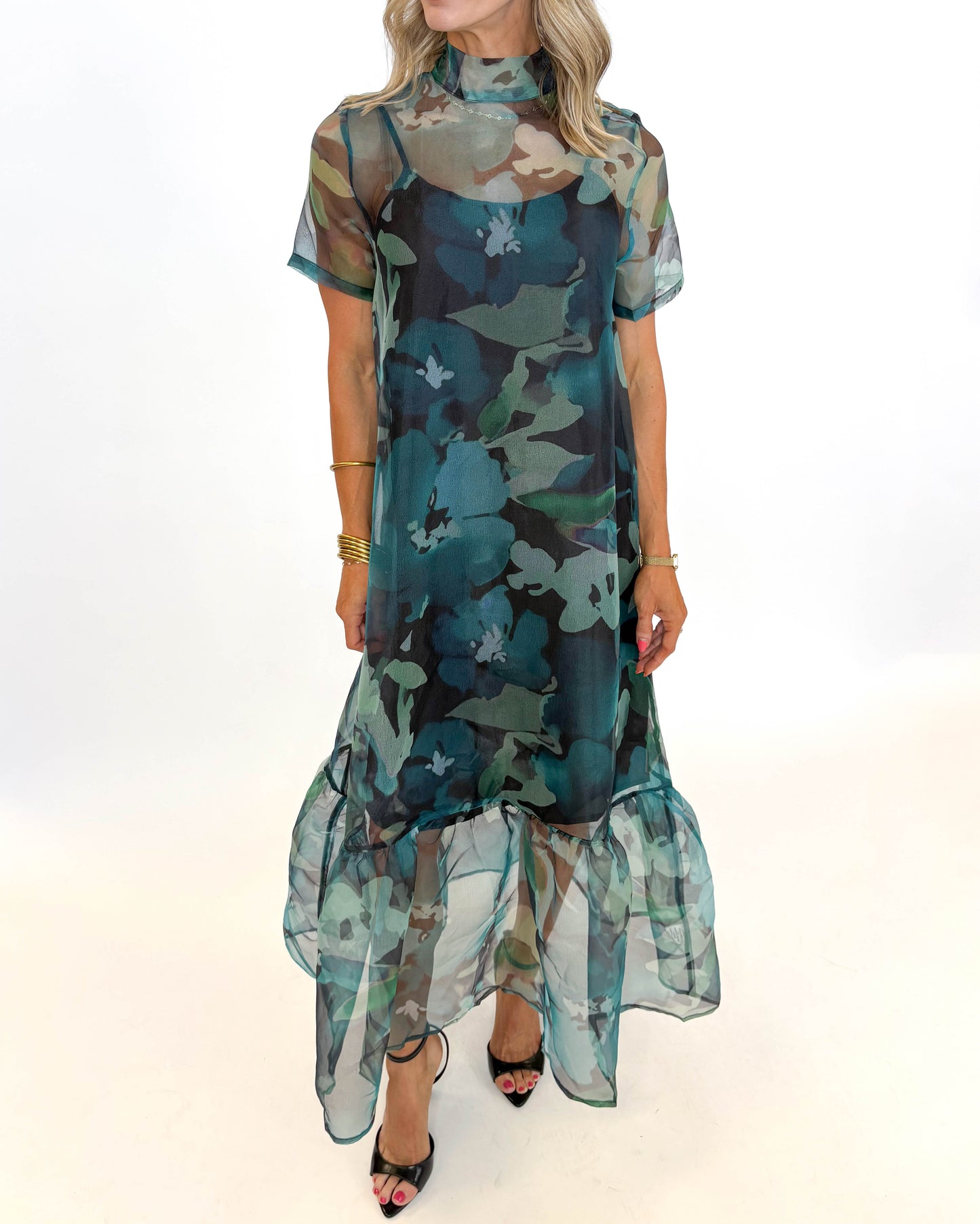 Emerald Elegance Midi Dress