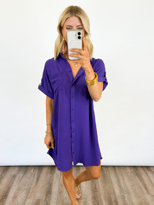 Sideline Button Up Dress