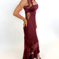 Bordeaux Evening Lace Maxi Dress