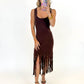 Midnight in Mocha Fringe Dress
