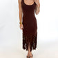 Midnight in Mocha Fringe Dress