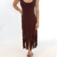 Midnight in Mocha Fringe Dress