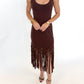 Midnight in Mocha Fringe Dress