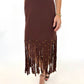 Midnight in Mocha Fringe Dress