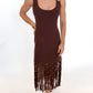 Midnight in Mocha Fringe Dress