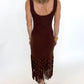 Midnight in Mocha Fringe Dress