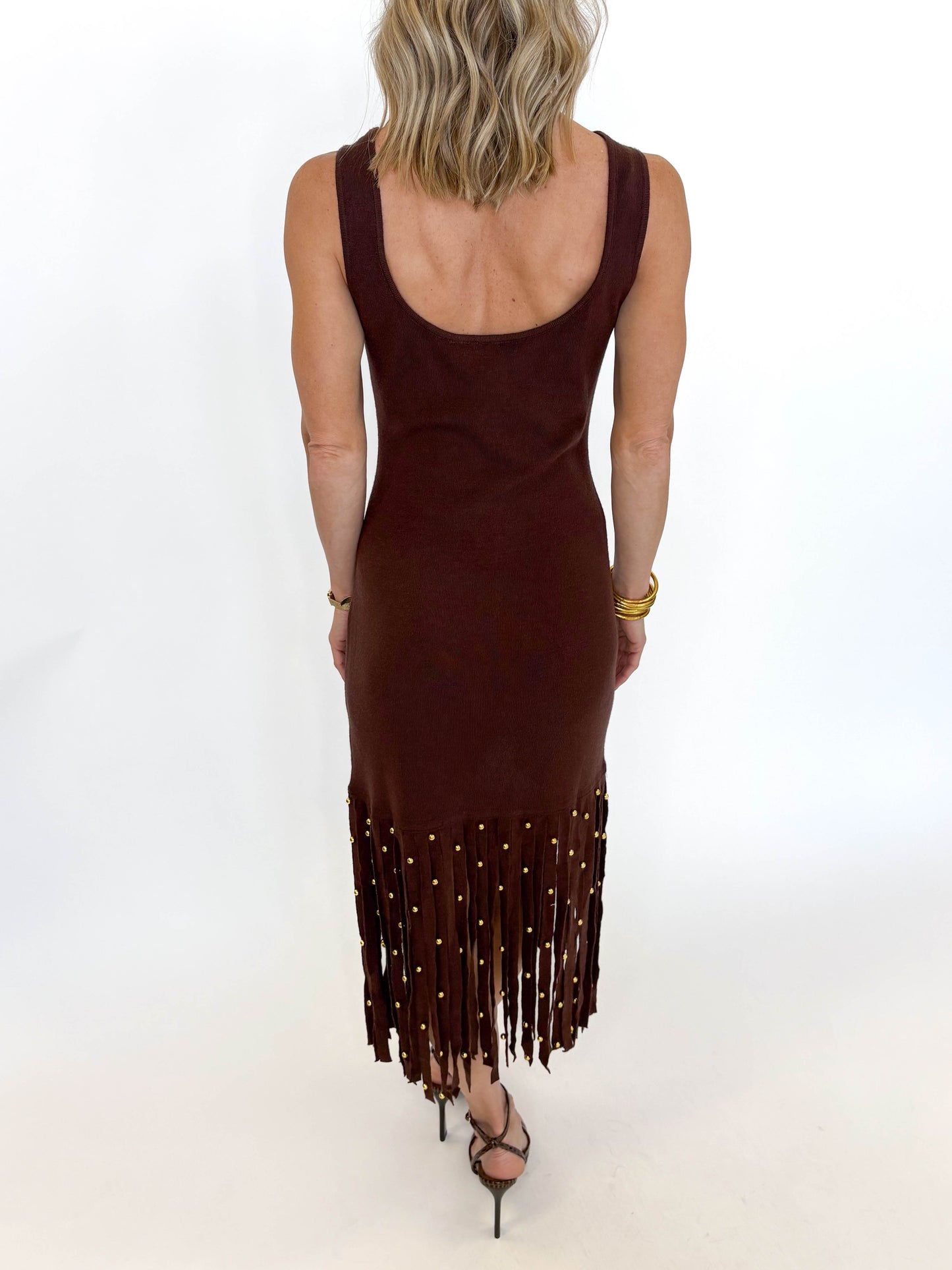 Midnight in Mocha Fringe Dress