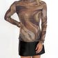 Mocha Mirage Mesh Top