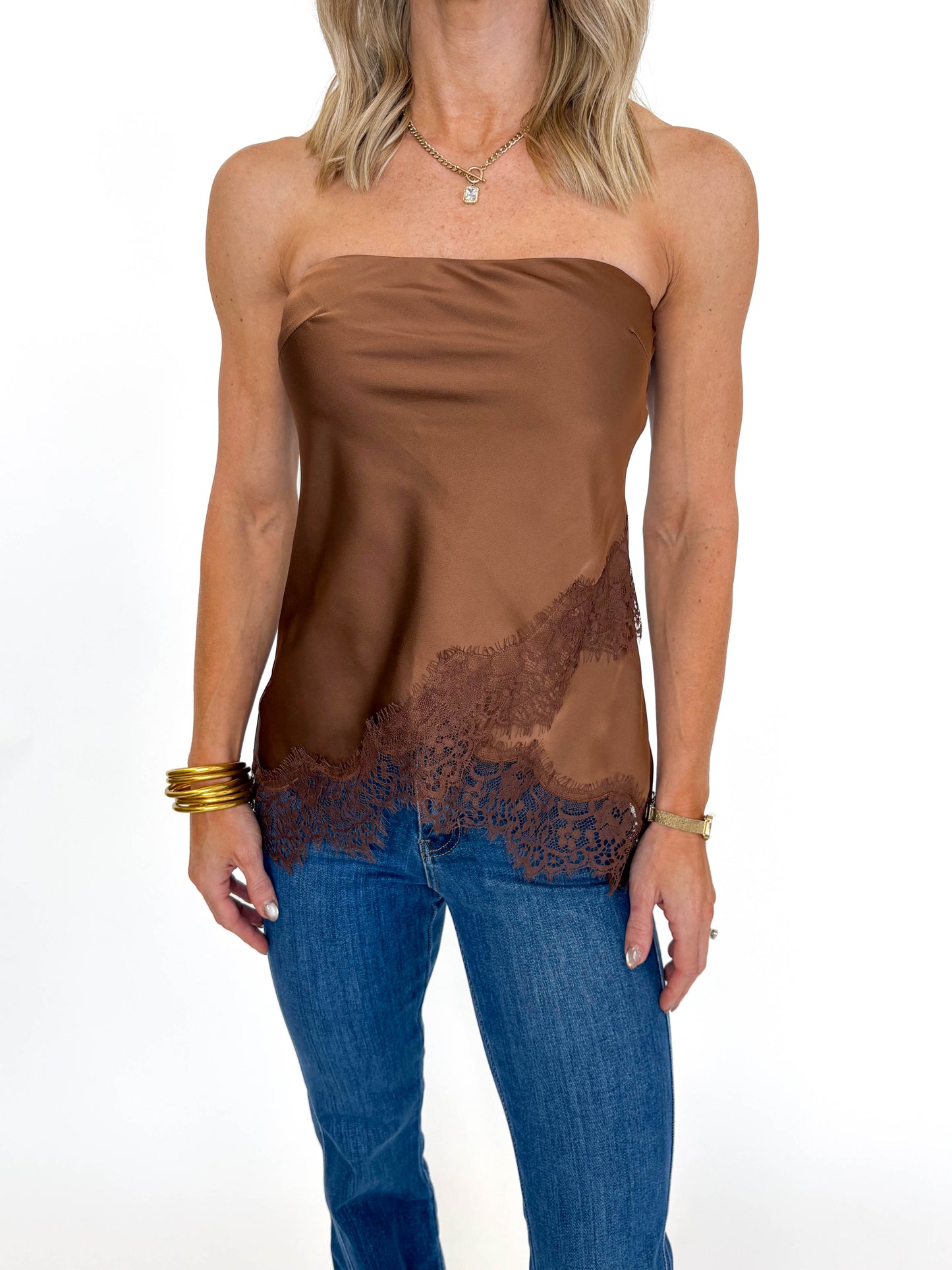 Mocha Muse Lace Top