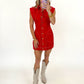 Autumn Kickoff Shirt Dress - RED