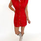 Autumn Kickoff Shirt Dress - RED