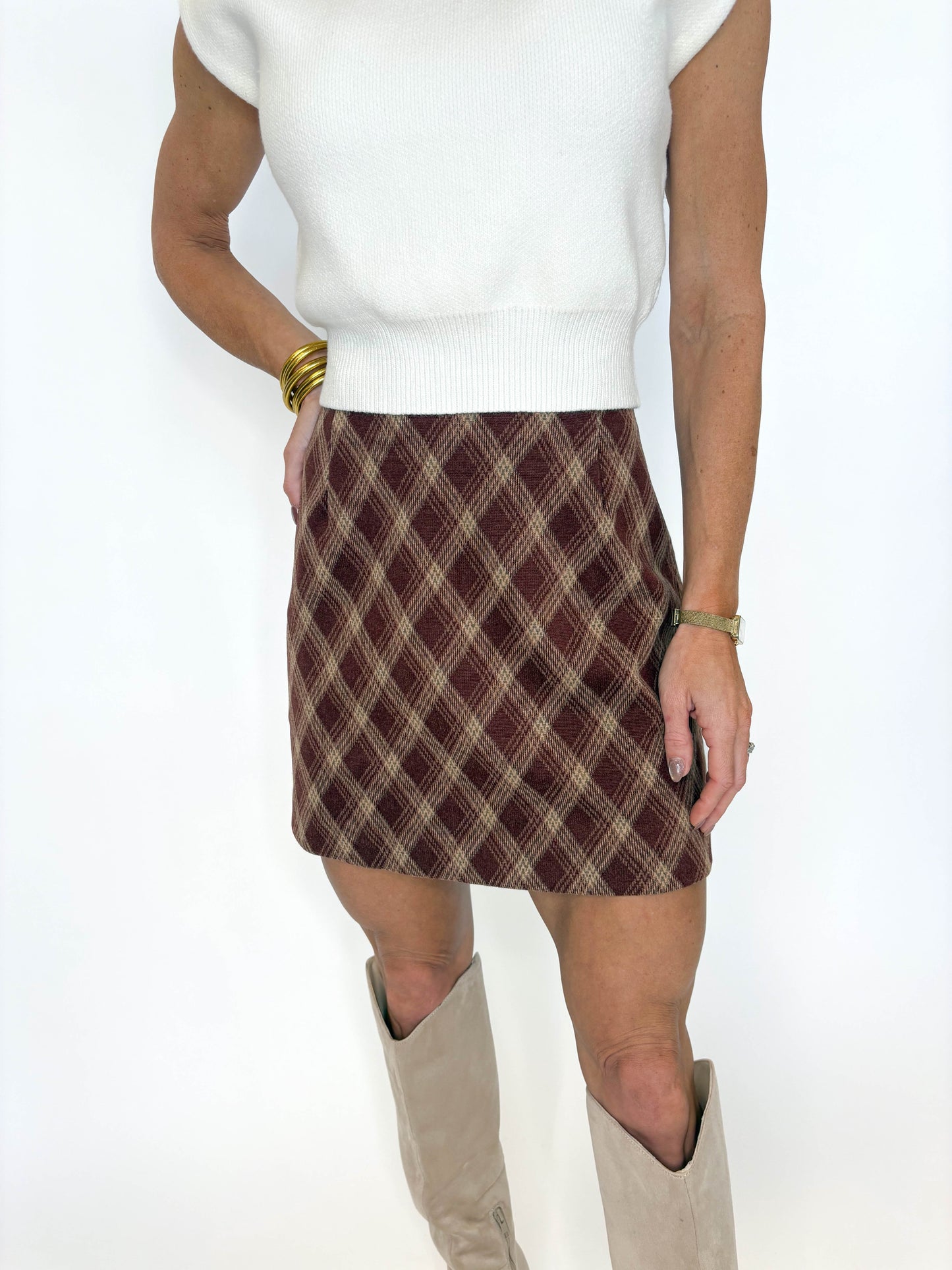Harvest Plaid Mini Skirt