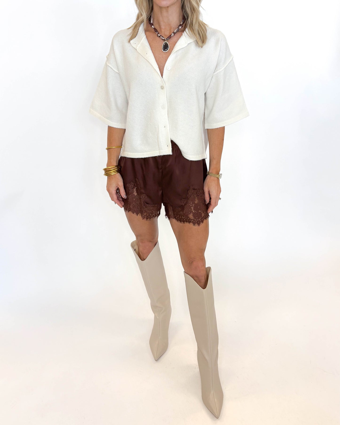 Lace & Luxe Satin Shorts - MORE COLORS