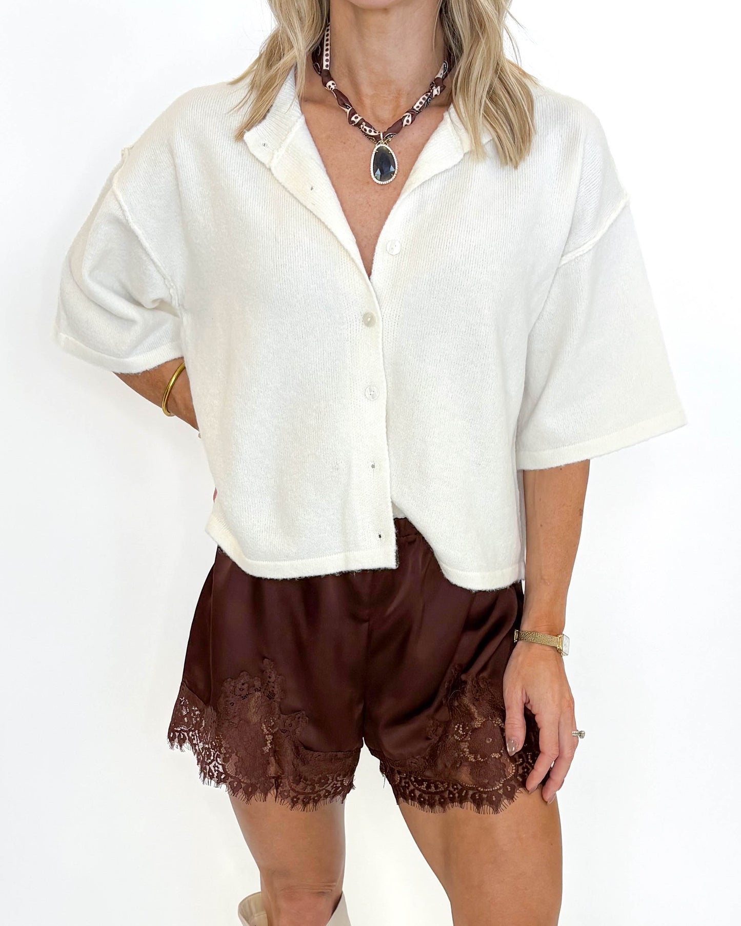 Lace & Luxe Satin Shorts - MORE COLORS