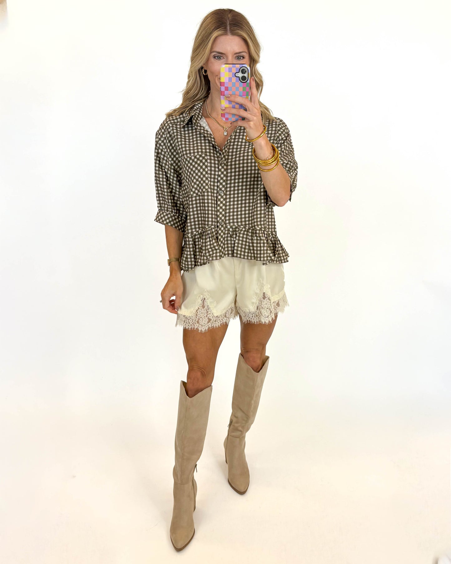 Olive Orchard Peplum Top