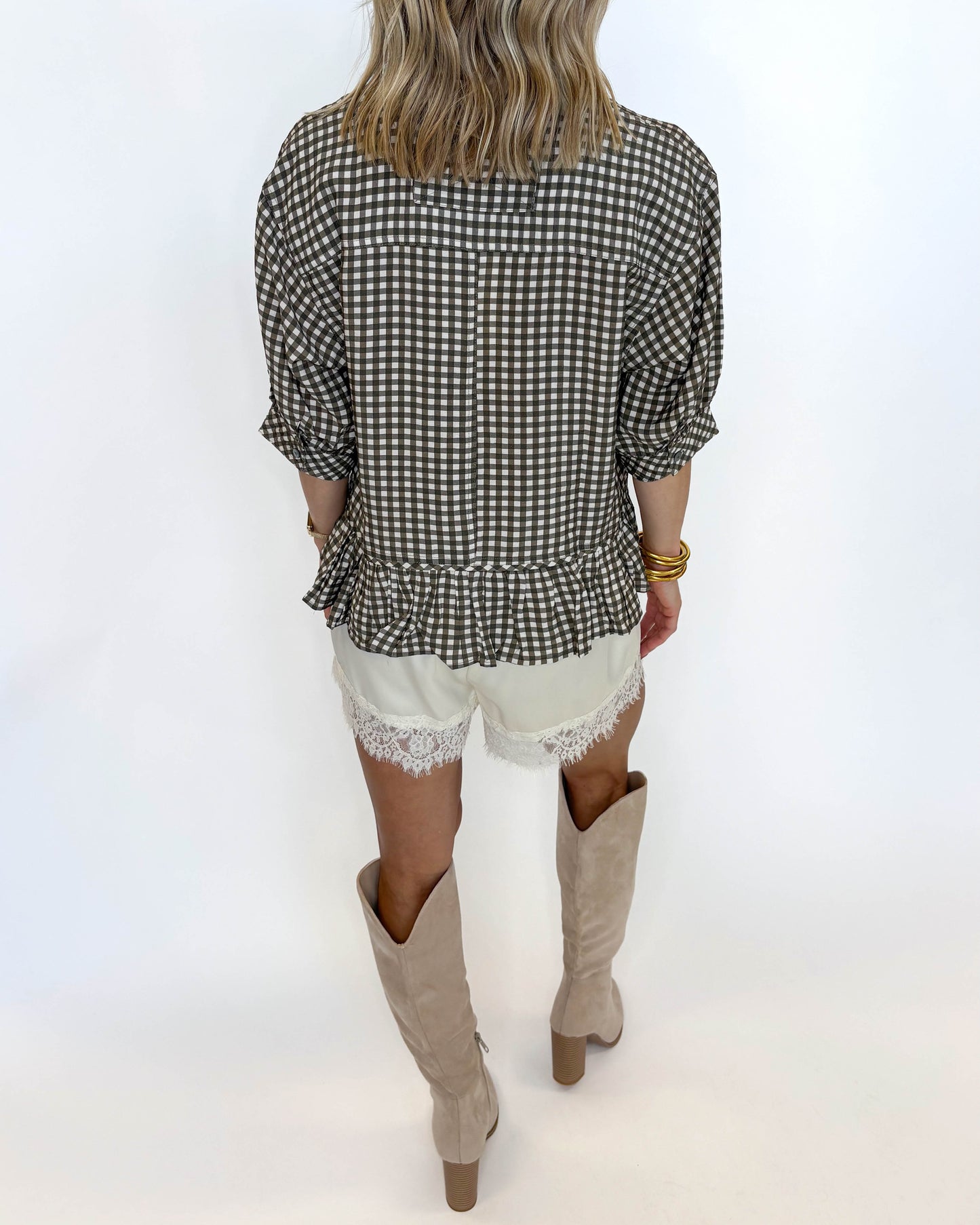 Olive Orchard Peplum Top