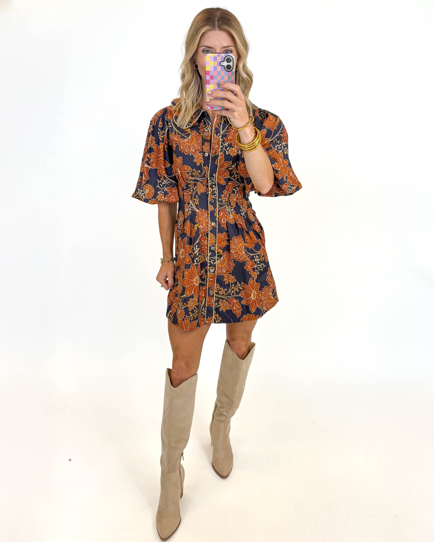 Fall Harvest Floral Dress
