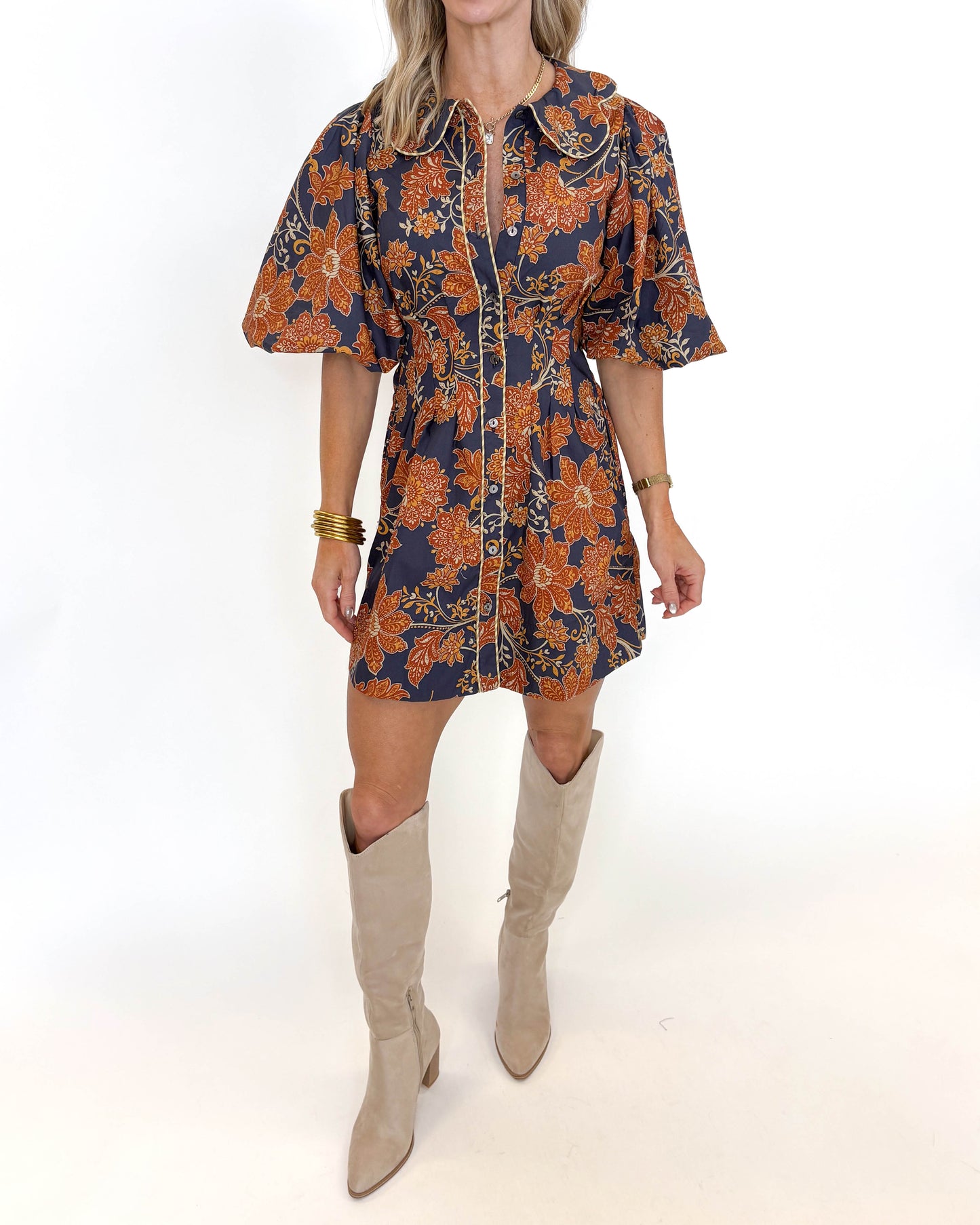 Fall Harvest Floral Dress