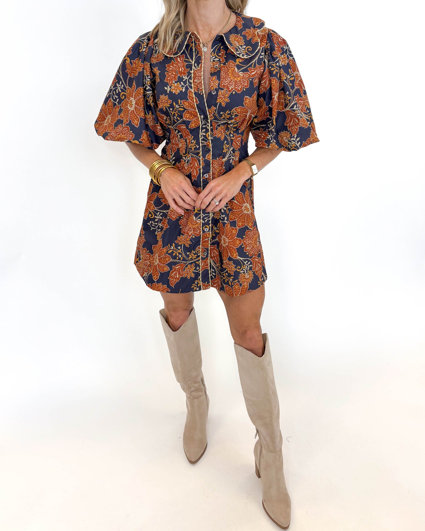Fall Harvest Floral Dress