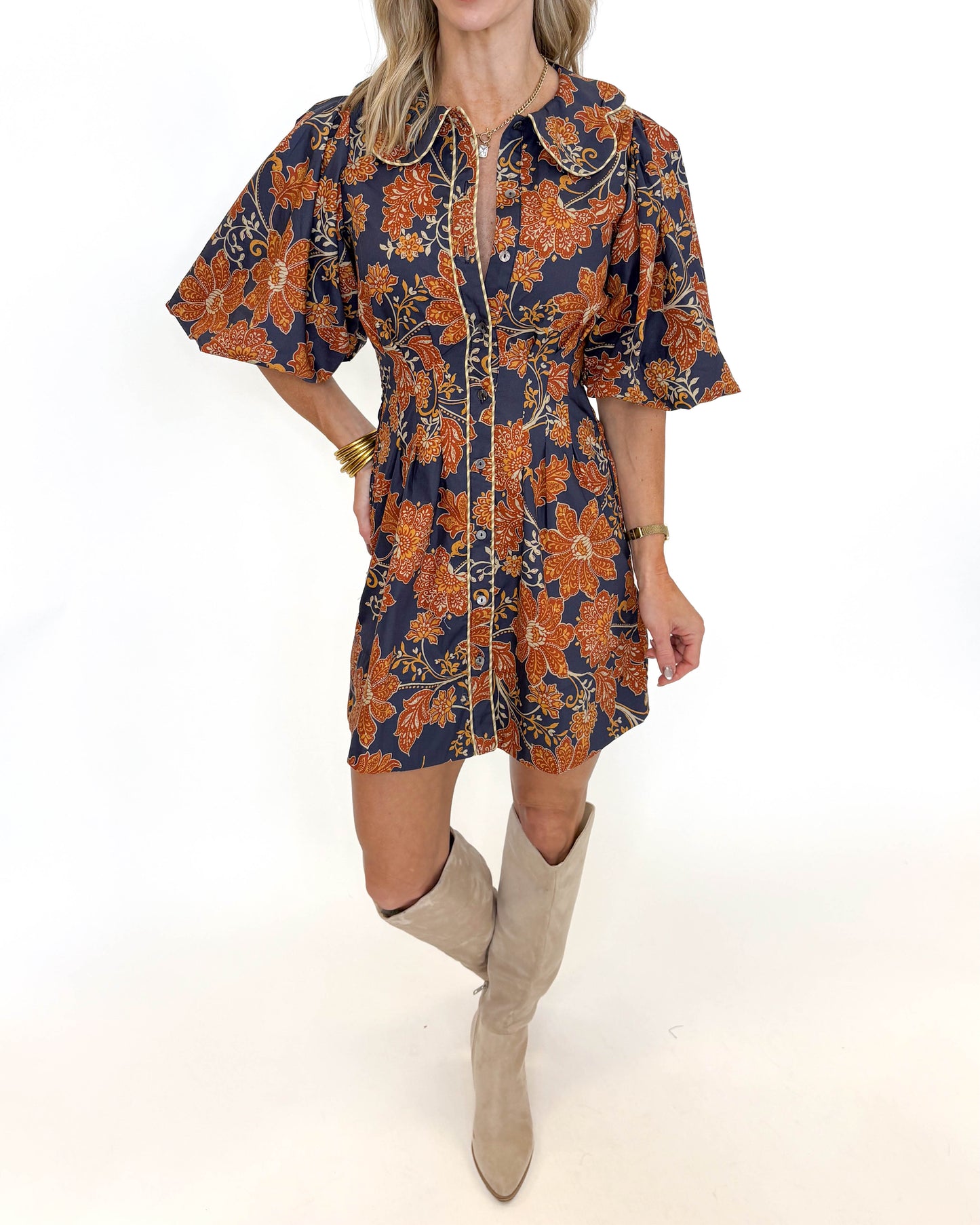 Fall Harvest Floral Dress