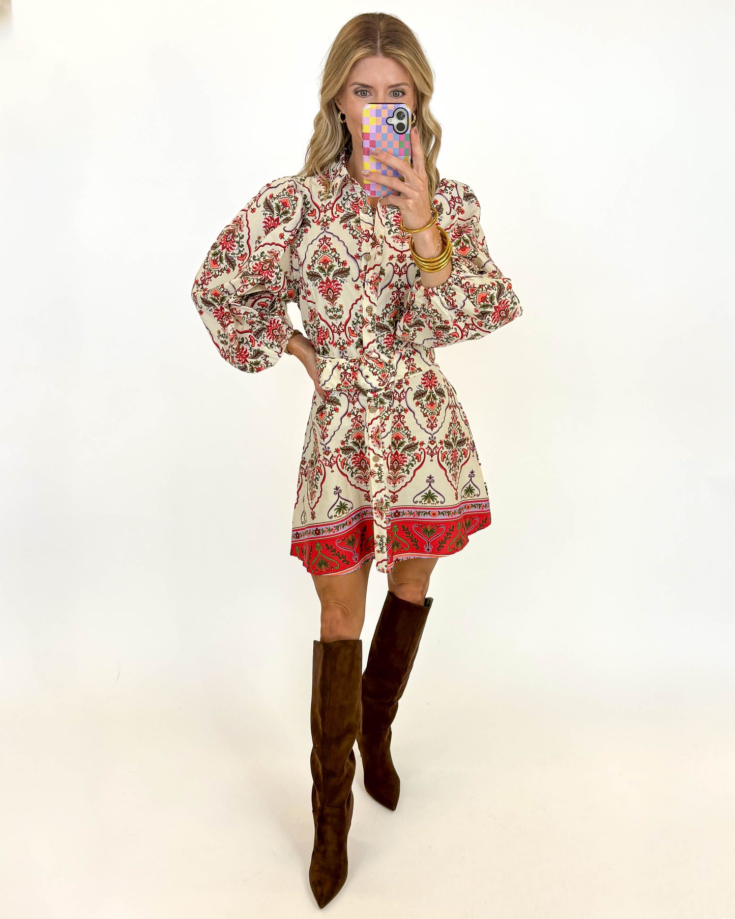 Autumn Mosaic Mini Dress
