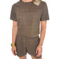 Espresso Faux Suede Set