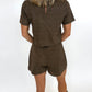 Espresso Faux Suede Set