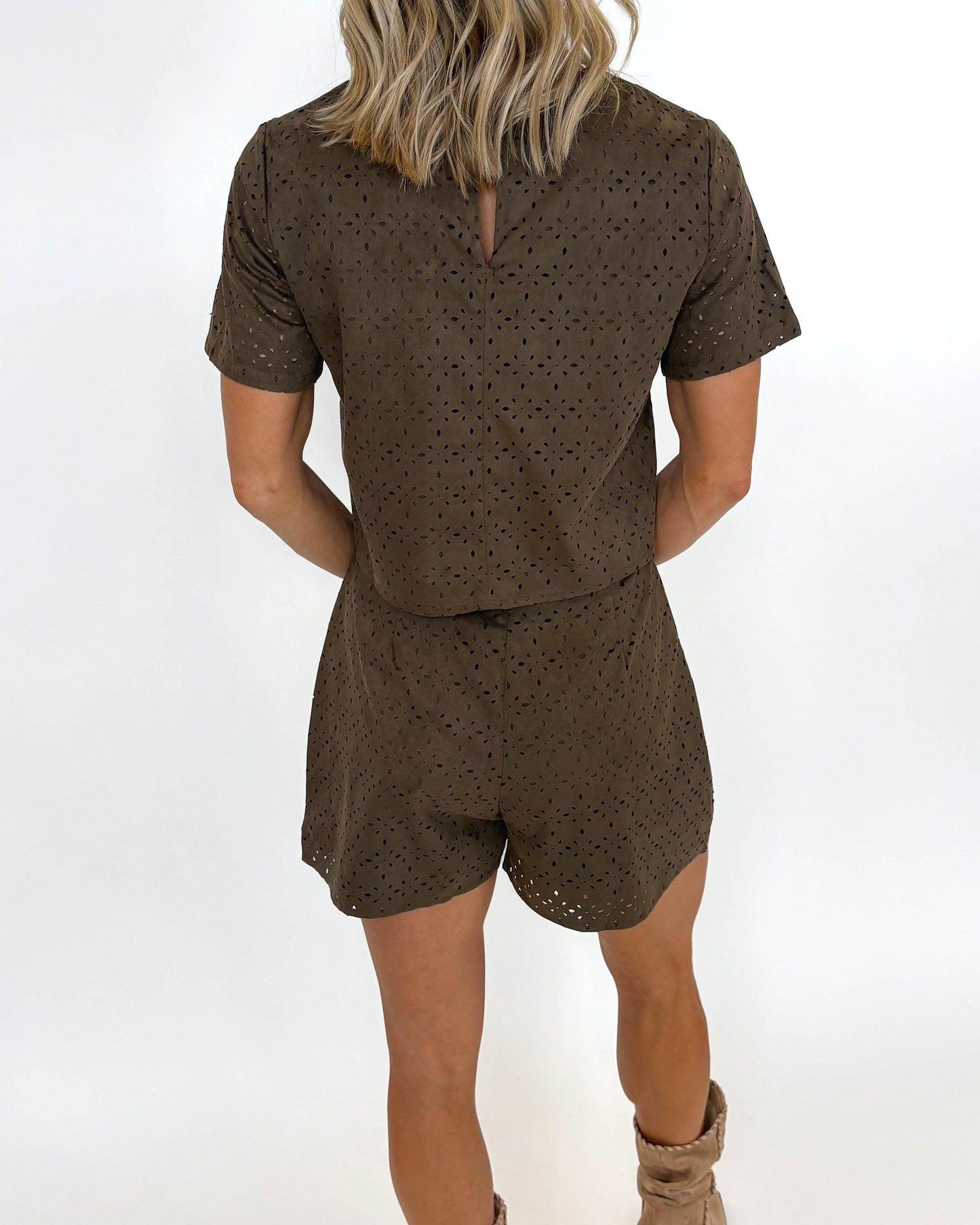 Espresso Faux Suede Set