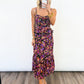 Midnight Bloom Ruffle Dress