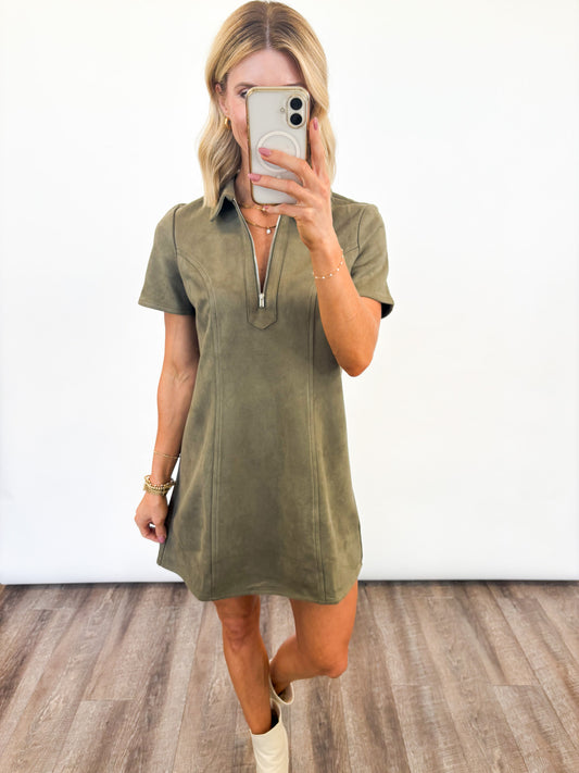 City Chic Suede Dress