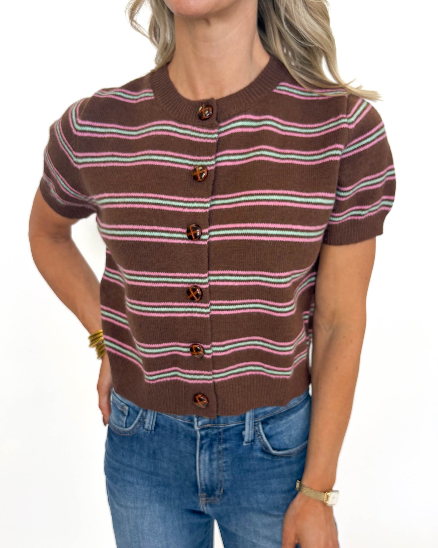 Sweet on Stripes Cardigan Top