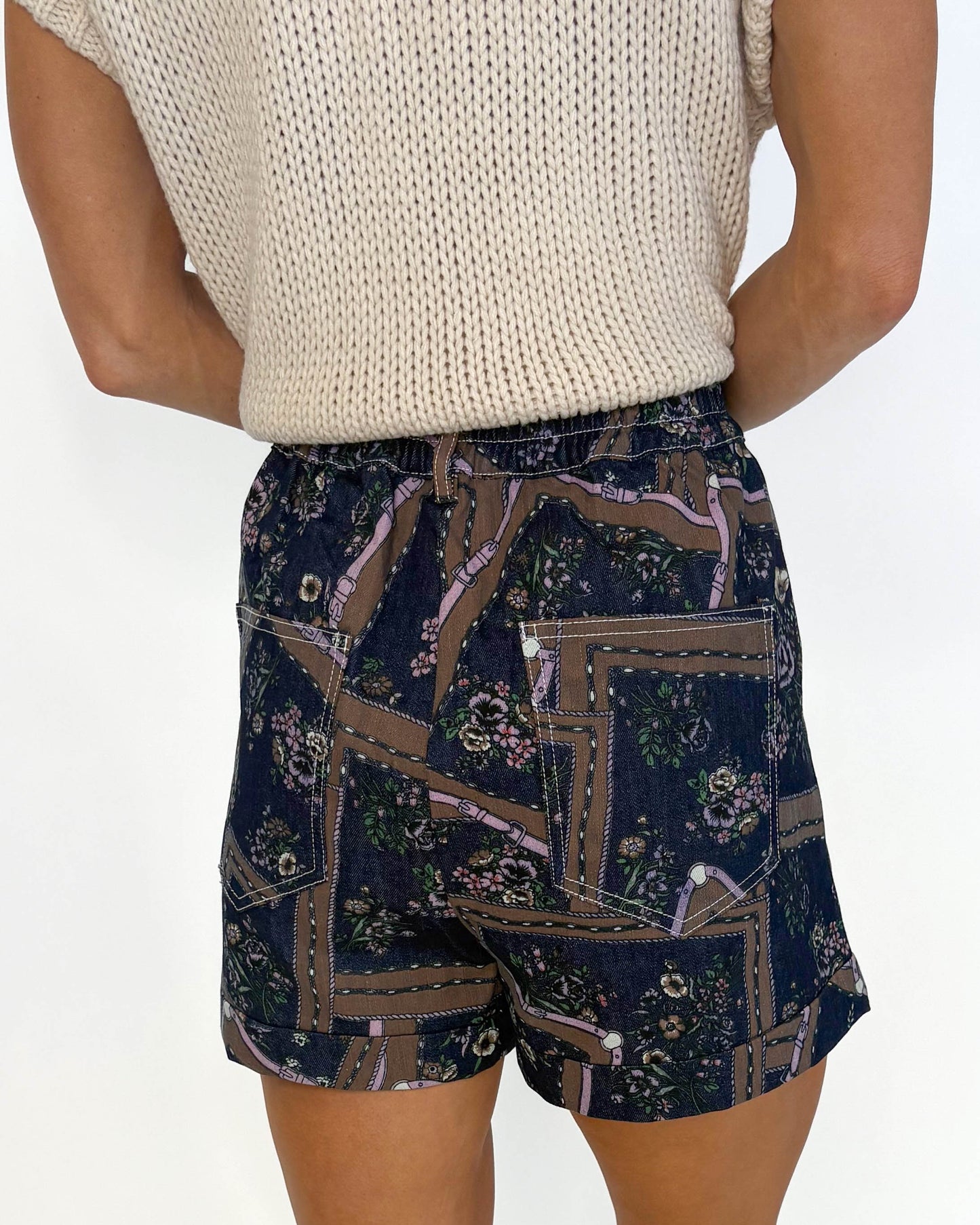 Vintage Reins Printed Shorts