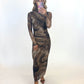 Mocha Marble Mesh Dress