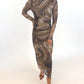 Mocha Marble Mesh Dress