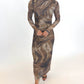 Mocha Marble Mesh Dress