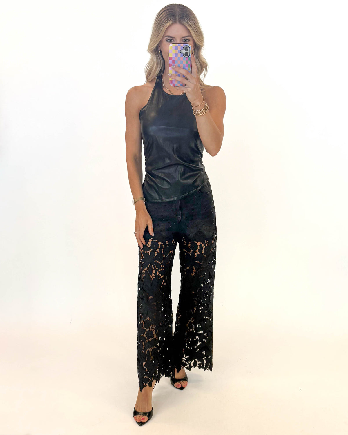 After Hours Faux Leather Halter