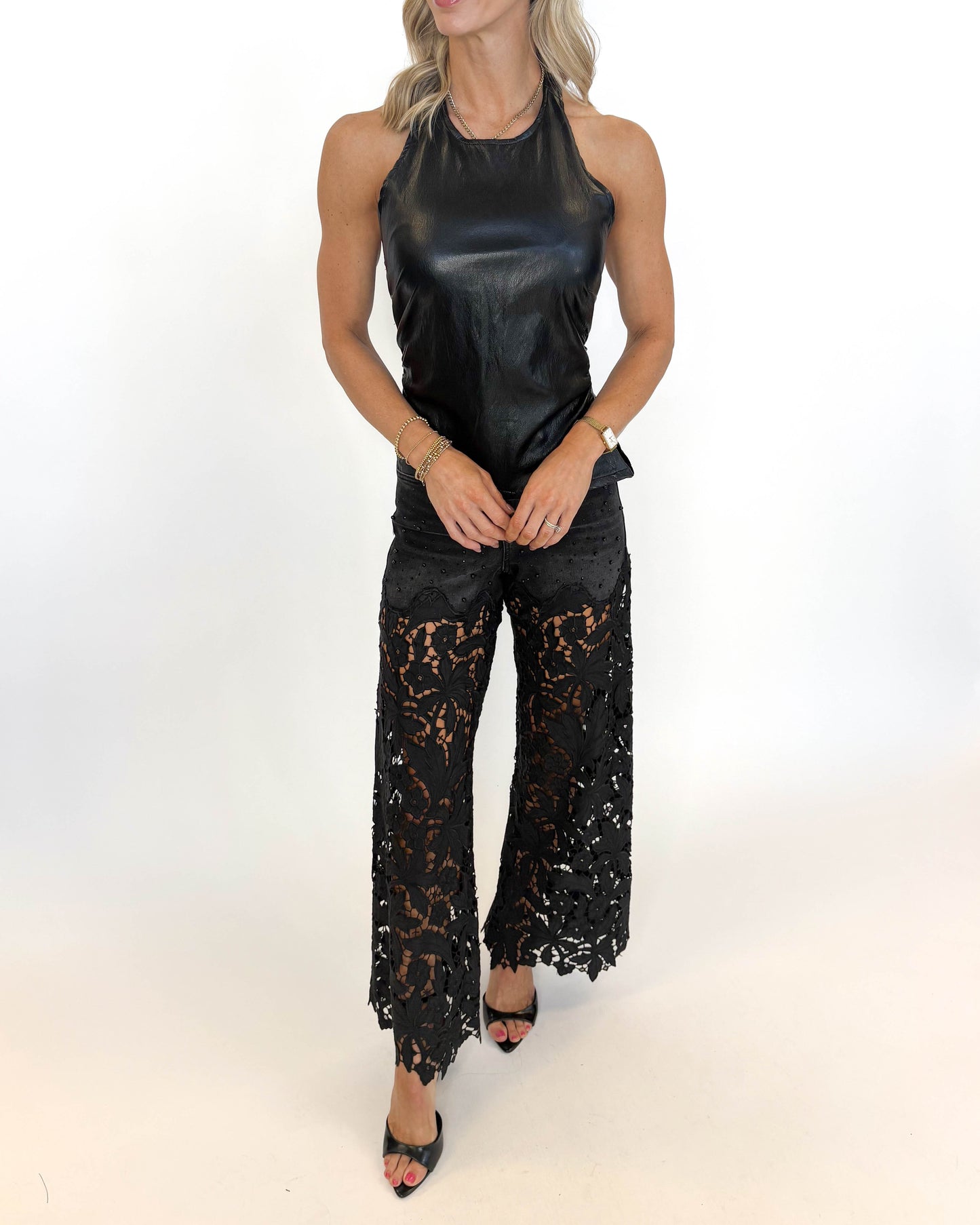 After Hours Faux Leather Halter