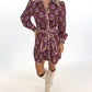 Plum Petals Shirt Dress