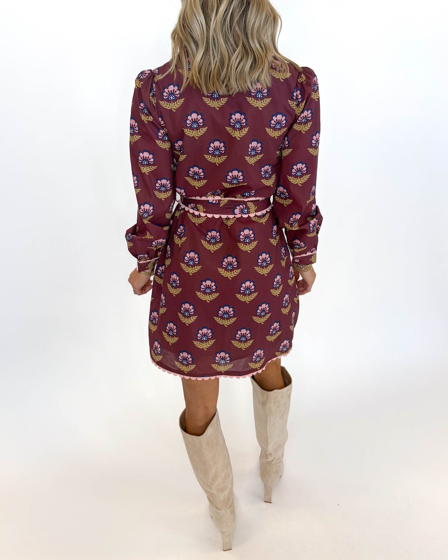 Plum Petals Shirt Dress